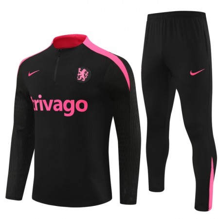 Chelsea Tréninkový Mikina Čtvrt Zip Černá 2024-25